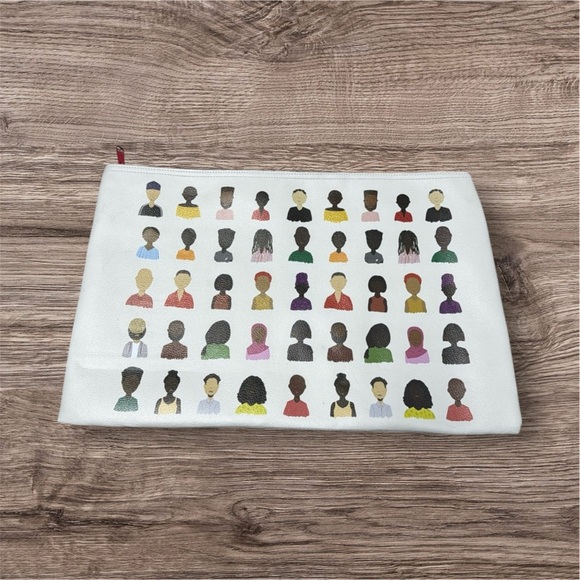 2018 Black community summit Colorful Graphic Pouch zipper closure faux leather - Picture 1 of 6